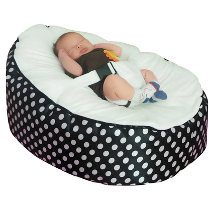 Red baby bean bag chair 75x55x35cm with foam filling for bedroom naps and lounging, fabric cover in multiple colours