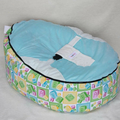 Red baby bean bag chair 75x55x35cm with foam filling for bedroom naps and lounging, fabric cover in multiple colours