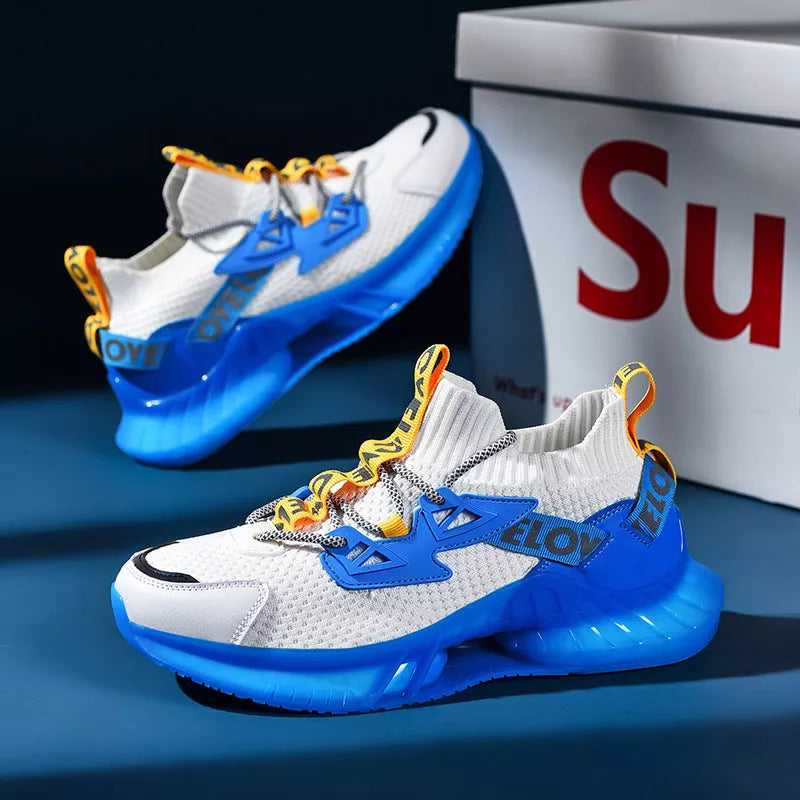 Men's luminous running shoes with lightweight coconut design for night jogging