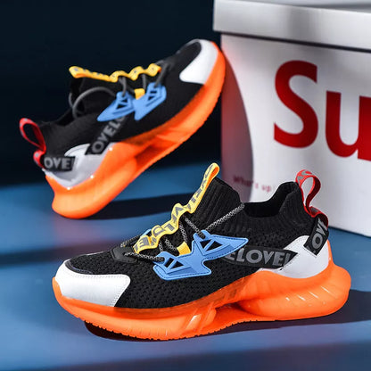 Men's luminous running shoes with lightweight coconut design for night jogging