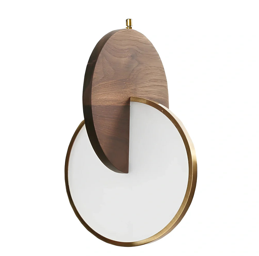 Long-line walnut wood chandelier with warm white lighting for 10-15 square metre rooms