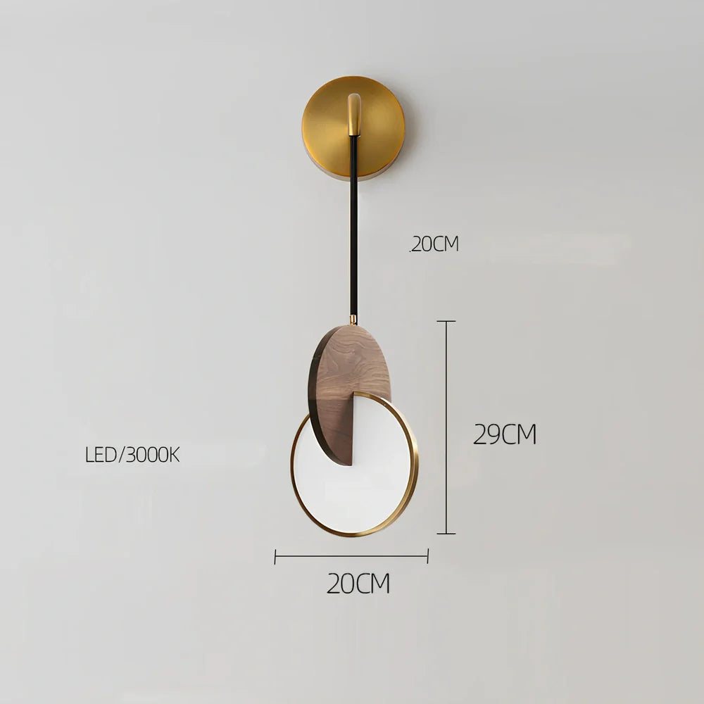 Long-line walnut wood chandelier with warm white lighting for 10-15 square metre rooms