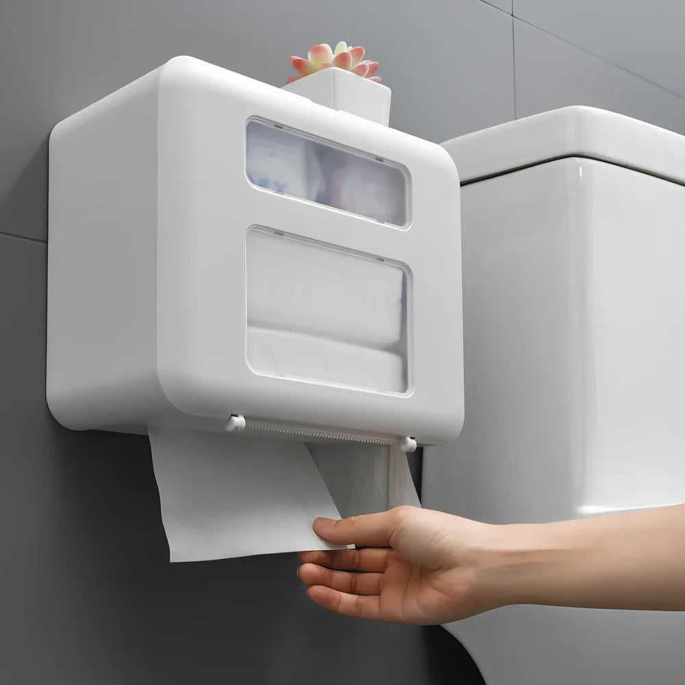 Anan tissue box in blue with 26x13x21cm dimensions for bathroom organisation