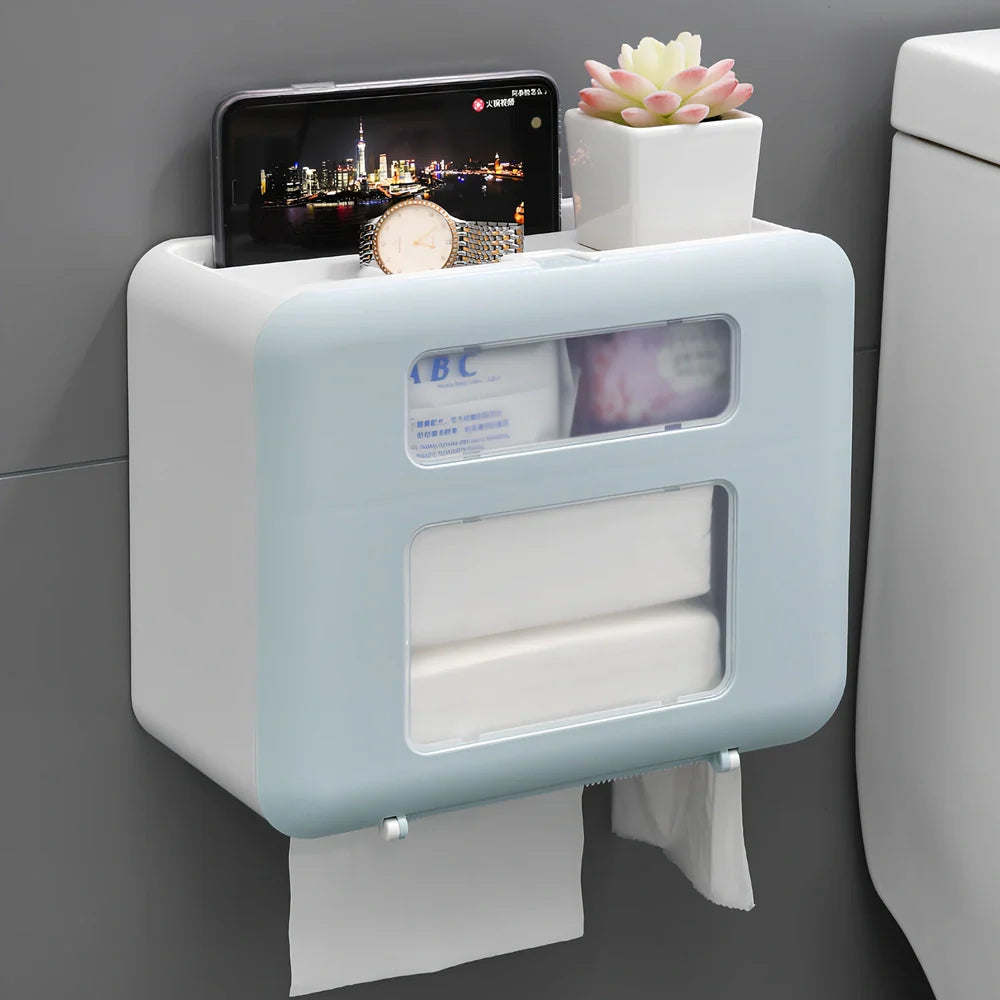 Anan tissue box in blue with 26x13x21cm dimensions for bathroom organisation