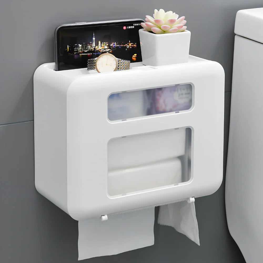 Anan tissue box in blue with 26x13x21cm dimensions for bathroom organisation