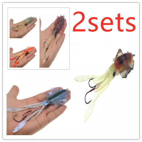 Leaded luminous imitation squid bait with realistic design for effective fishing