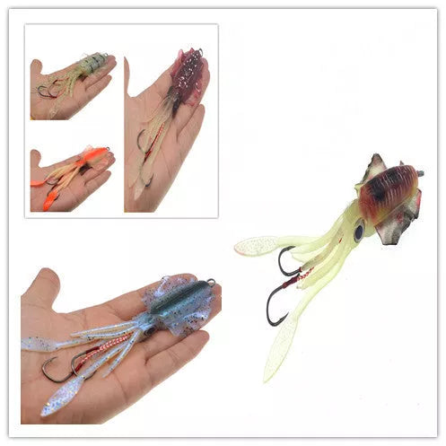 Leaded luminous imitation squid bait with realistic design for effective fishing