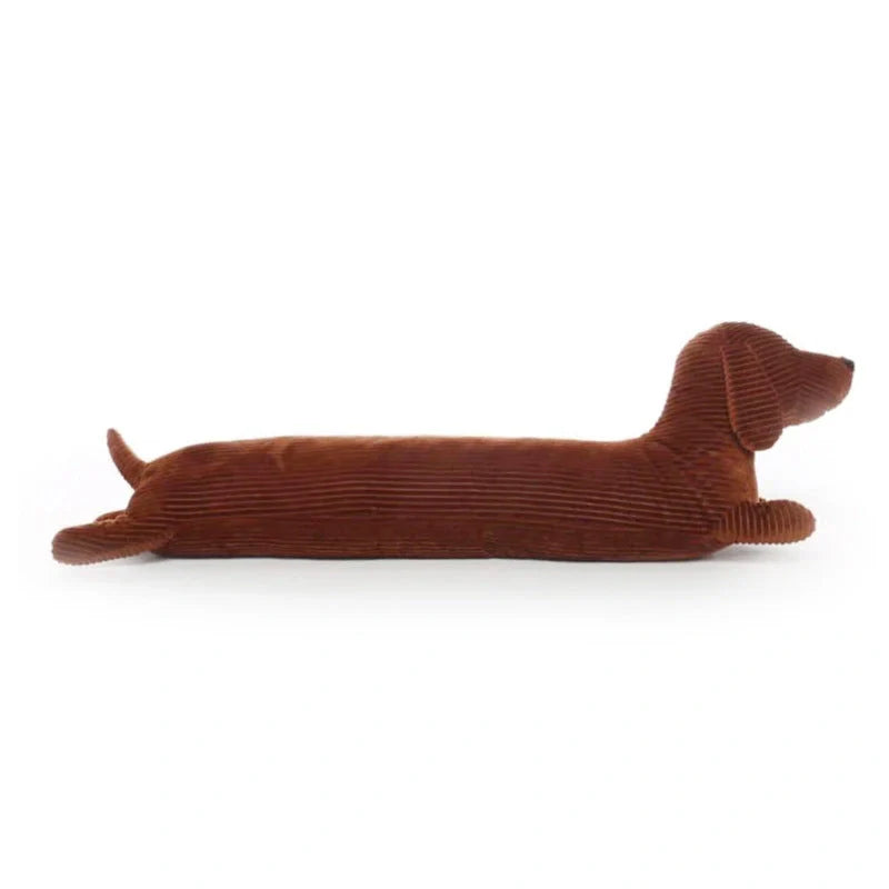Brown British Short-Legged Dachshund Pillow with plush cover and cotton filling