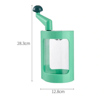 Green multifunctional radish and cucumber shredder with stainless steel blade