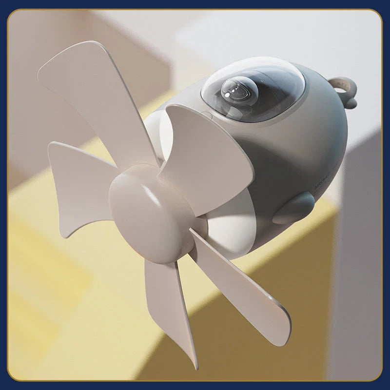 Hhomeenjoy Adorable Airplane-Shaped USB Ceiling Fan with Adjustable Lighting