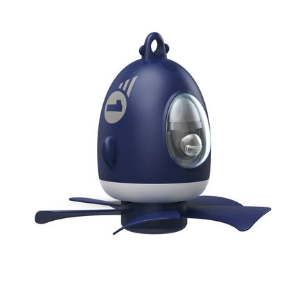 Airplane-shaped USB ceiling fan with adjustable wind speed and lighting, perfect for nurseries, bedrooms, and offices