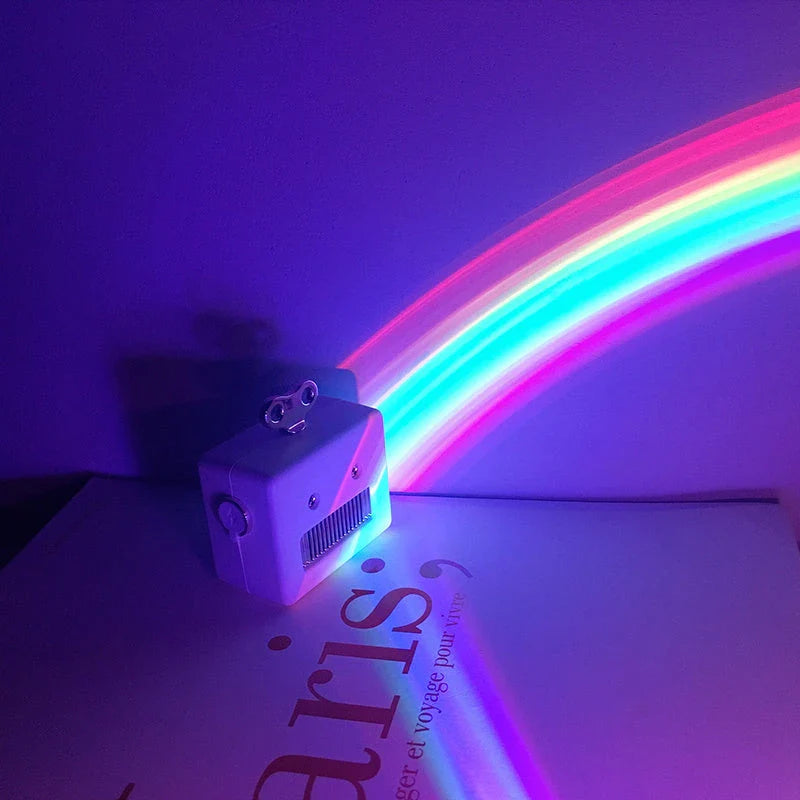 Enchanting Rainbow Projection Lamp with vibrant LED lighting and calming rainbow projection