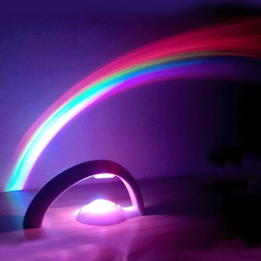 Enchanting Rainbow Projection Lamp with vibrant LED lighting and calming rainbow projection