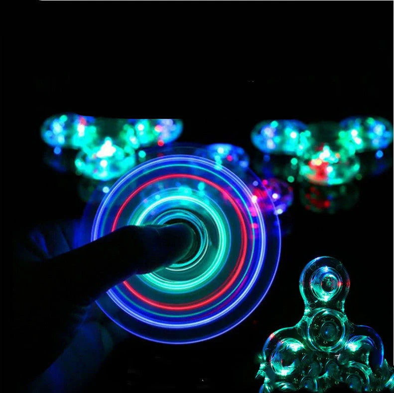 Luminous LED Light Fidget Spinner with glow-in-the-dark feature in various colors
