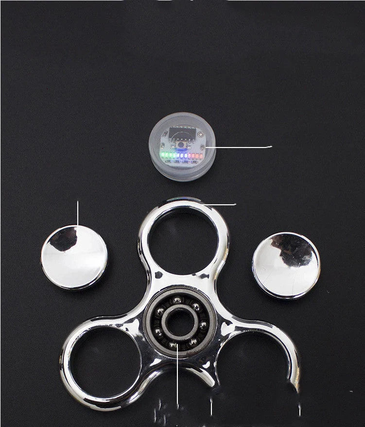 Luminous LED Light Fidget Spinner with glow-in-the-dark feature in various colors