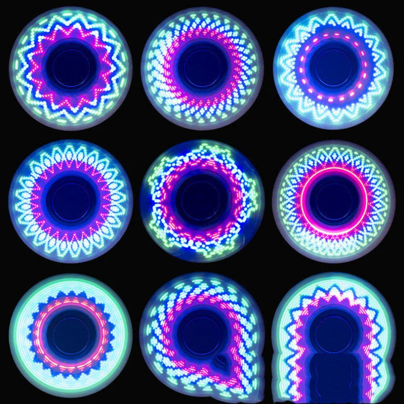 Luminous LED Light Fidget Spinner with glow-in-the-dark feature in various colors