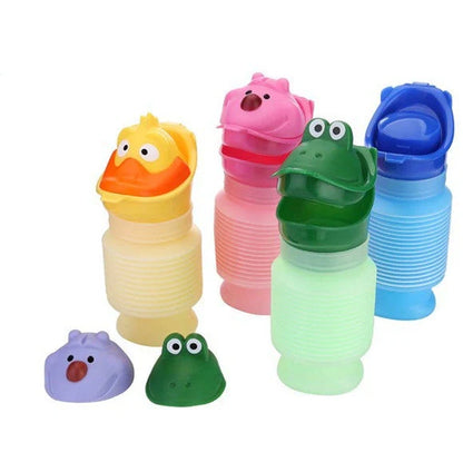 Adjustable portable travel emergency urinal for kids in various colors