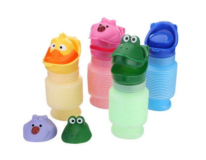 Adjustable portable travel emergency urinal for kids in various colors