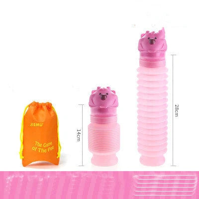Adjustable portable travel emergency urinal for kids in various colors