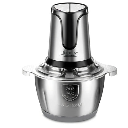 Black multifunctional kitchen meat grinder with 300W motor and 10-litre processing capacity for food preparation