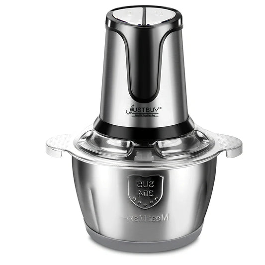 Black multifunctional kitchen meat grinder with 300W motor and 10-litre processing capacity for food preparation