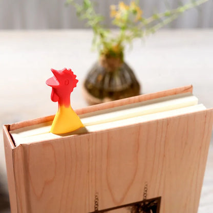 Yellow silicone screaming chicken bookmark 16cm flexible page marker in colour box
