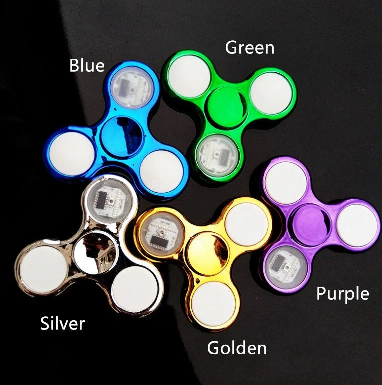 Luminous LED Light Fidget Spinner with glow-in-the-dark feature in various colors