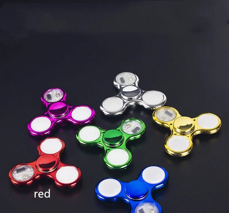 Luminous LED Light Fidget Spinner with glow-in-the-dark feature in various colors