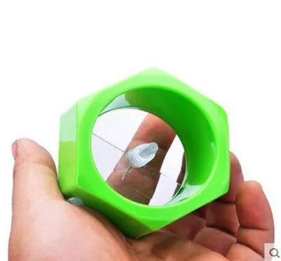 Yellow and green spiral knife vegetable cutter with 8cm diameter for slicing cucumbers