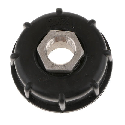 Black PP plastic barrel joint with 304 stainless steel connector for 1000 litre urea and domestic barrels