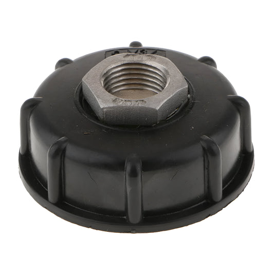 Black PP plastic barrel joint with 304 stainless steel connector for 1000 litre urea and domestic barrels