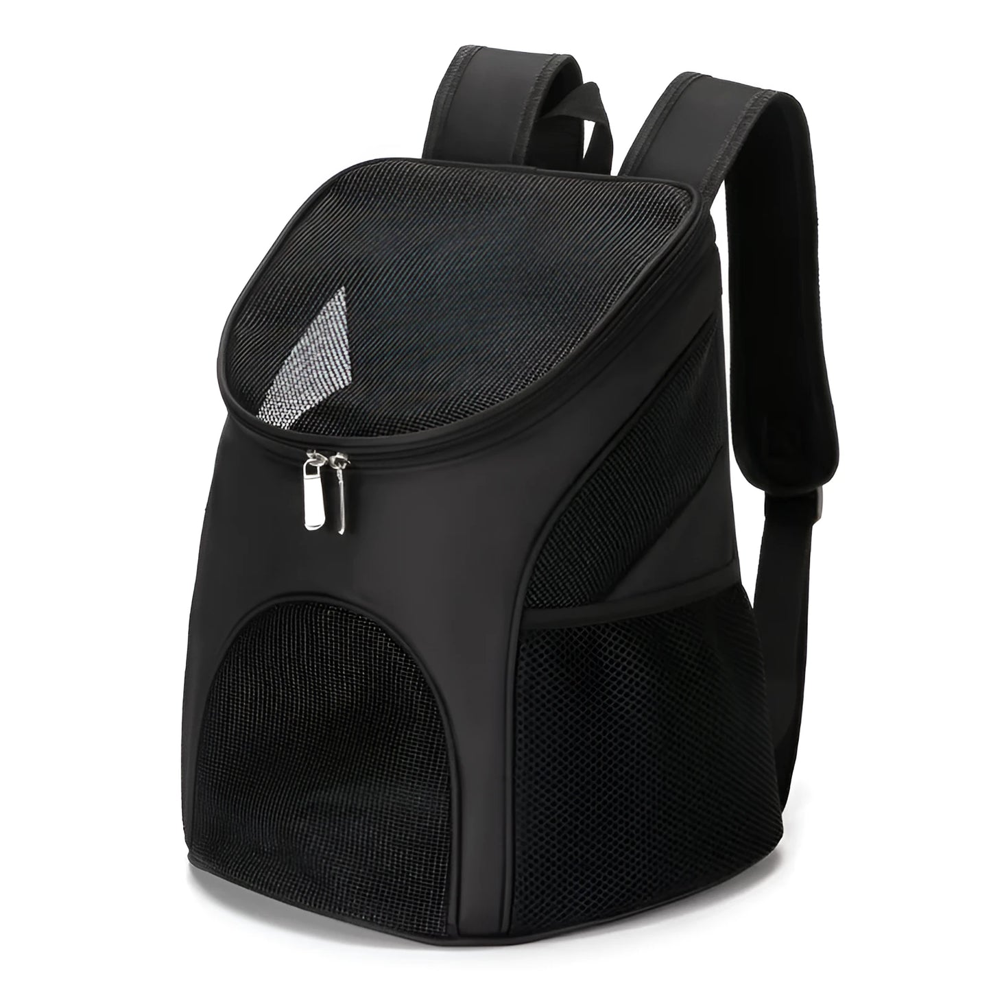 A solid-colour pet backpack carrier for cats or small dogs, shown in one of four colour options.