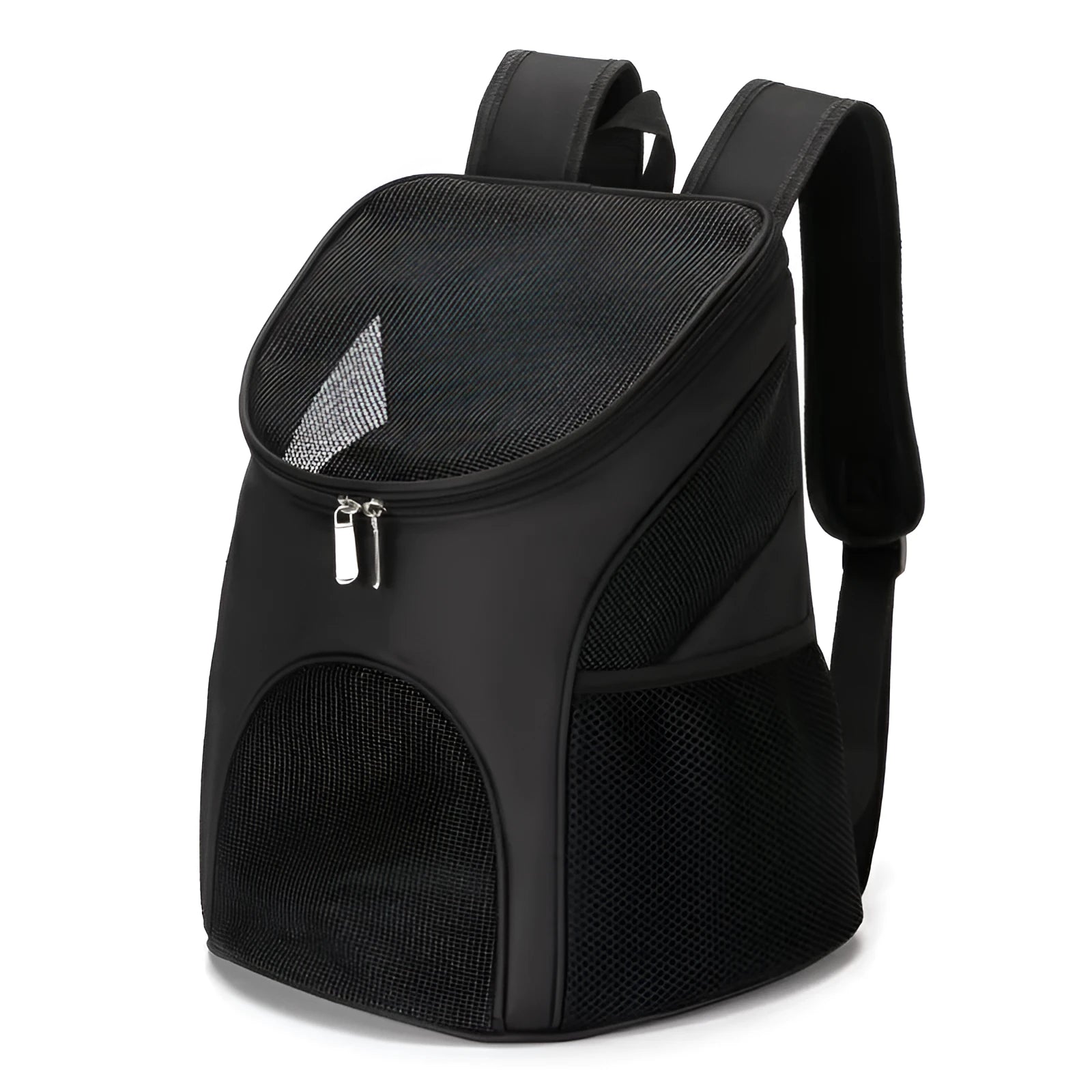 A solid-colour pet backpack carrier for cats or small dogs, shown in one of four colour options.