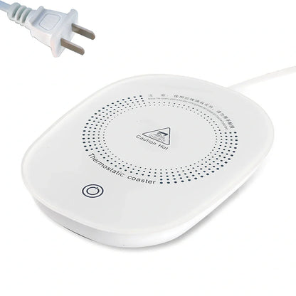 Insulation coaster heating cup with mechanical operation and 16W power rating
