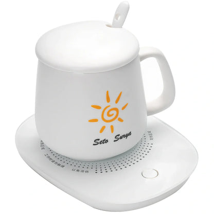 Insulation coaster heating cup with mechanical operation and 16W power rating