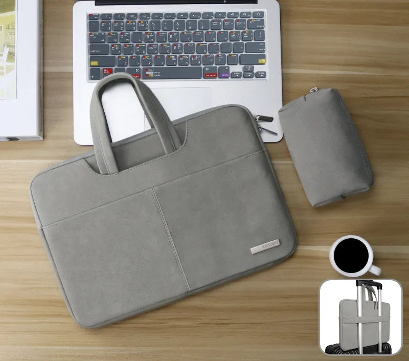 PU leather laptop bag in multiple colours with waterproof and shock-resistant features for 11-15.6 inch notebooks
