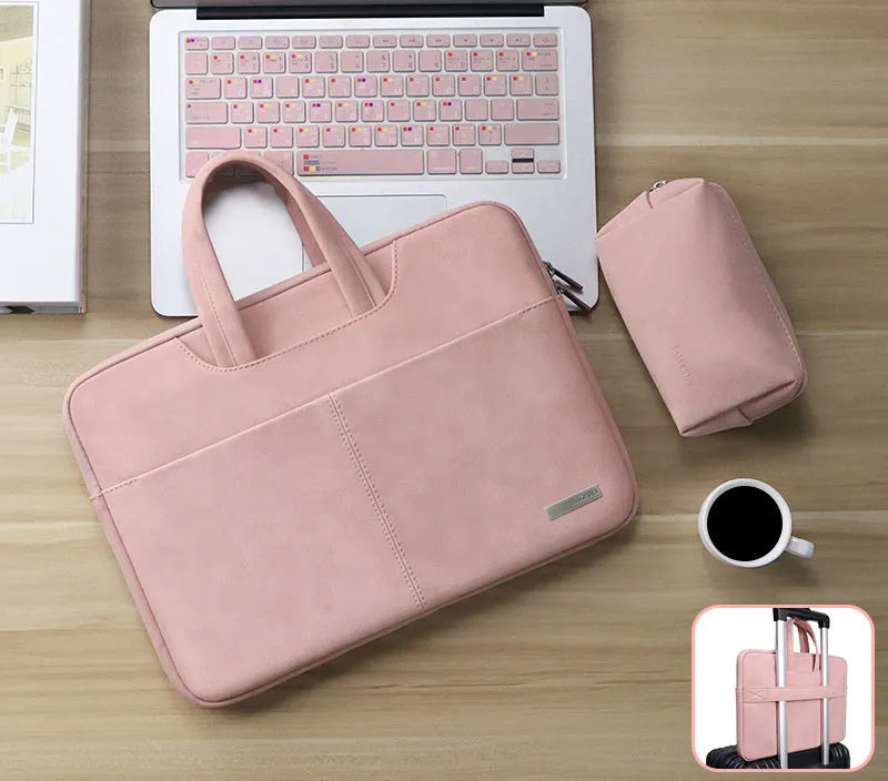 PU leather laptop bag in multiple colours with waterproof and shock-resistant features for 11-15.6 inch notebooks