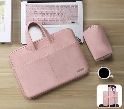 PU leather laptop bag in multiple colours with waterproof and shock-resistant features for 11-15.6 inch notebooks