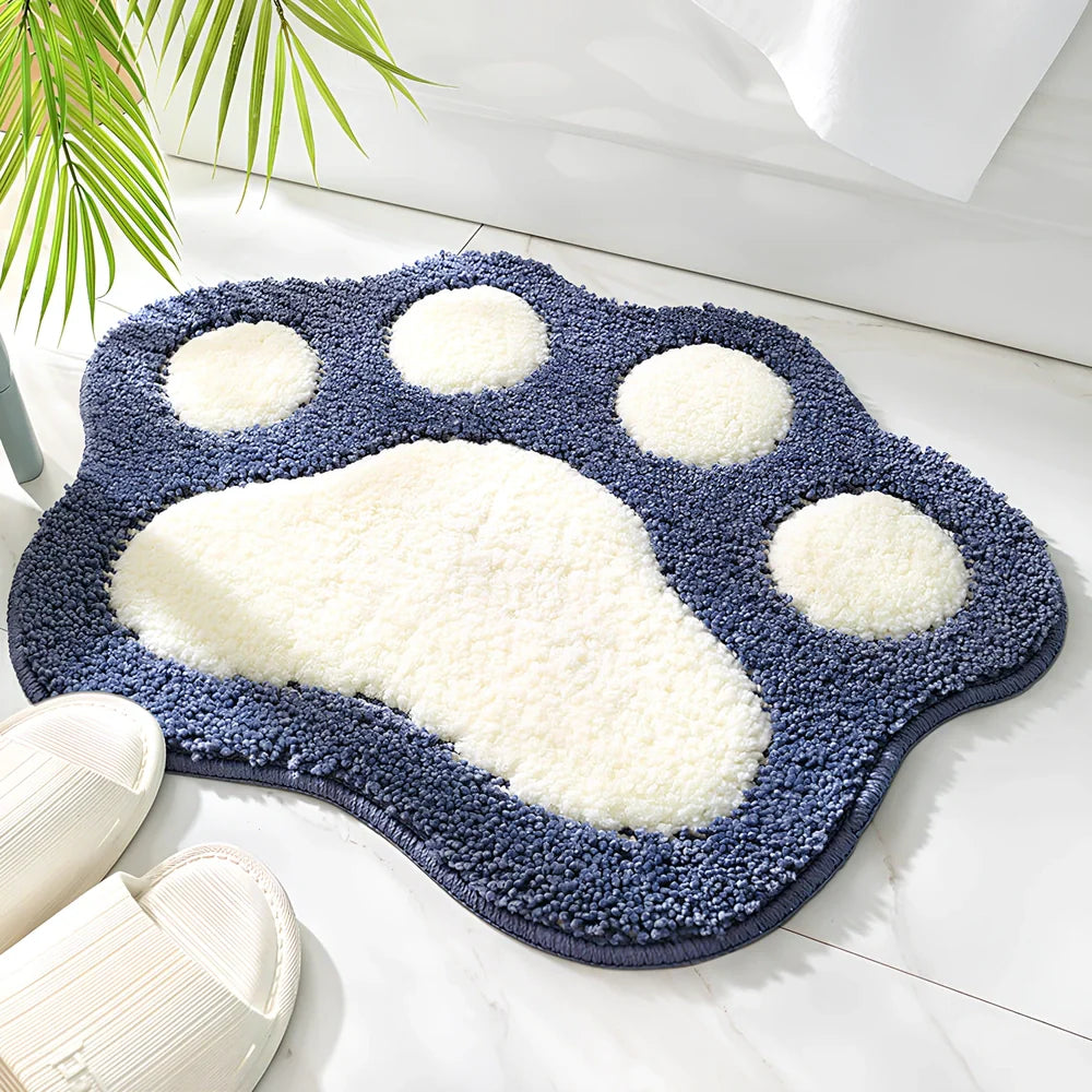 40cm by 60cm anti-slip bathroom carpet door mat in blue colour with chemical fibre construction