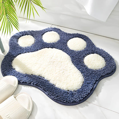 40cm by 60cm anti-slip bathroom carpet door mat in blue colour with chemical fibre construction