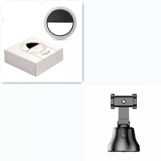 Adjustable LED ring light for mobile phones with three brightness levels