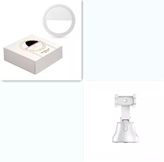 Adjustable LED ring light for mobile phones with three brightness levels