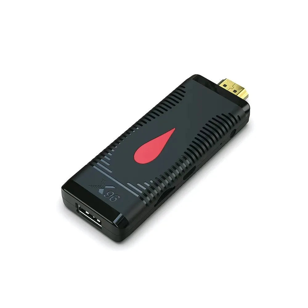 Smart network TV set-top box mini dongle with remote, cable, and power supply for EU UK US