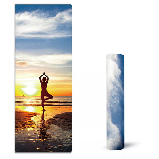 Eco-friendly suede TPE yoga mat with non-slip surface for yoga and Pilates