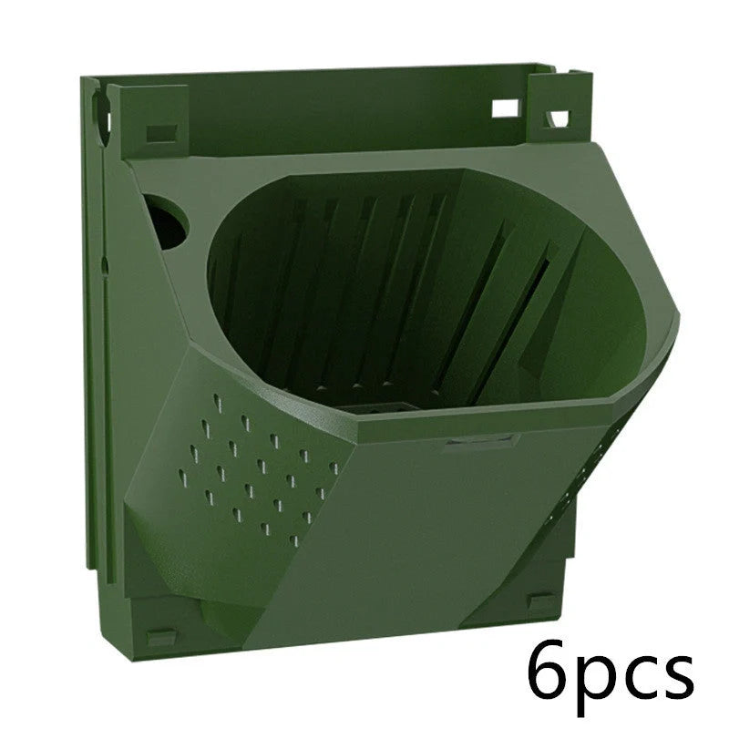 Stackable vertical planter in army green for succulents and bonsai with removable pots