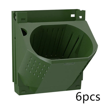 Stackable vertical planter in army green for succulents and bonsai with removable pots