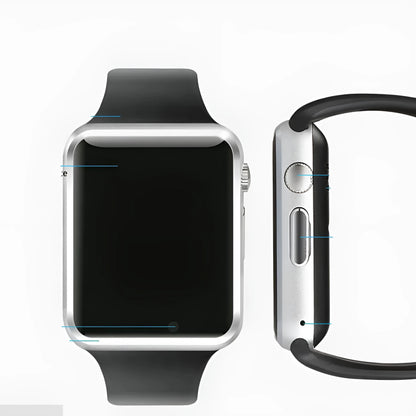 A1 Smart Watch with 1.54-inch screen on wrist showing black colour option with GSM SIM phone functionality