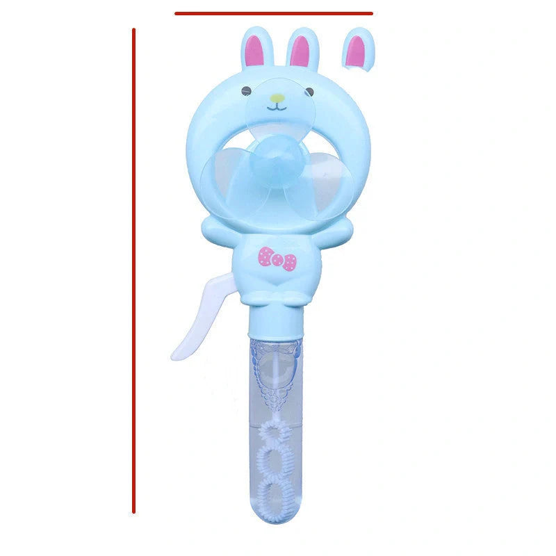 Hand-cranked bunny bubble fan for children's summer play