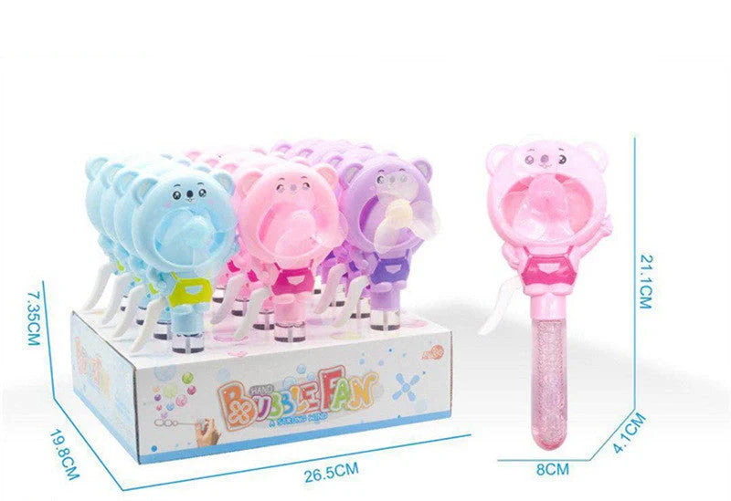 Hand-cranked bunny bubble fan for children's summer play