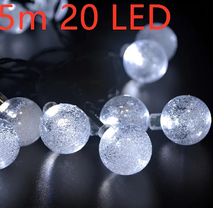 6.5-metre solar LED string lights with 30 bulbs for outdoor garden decoration